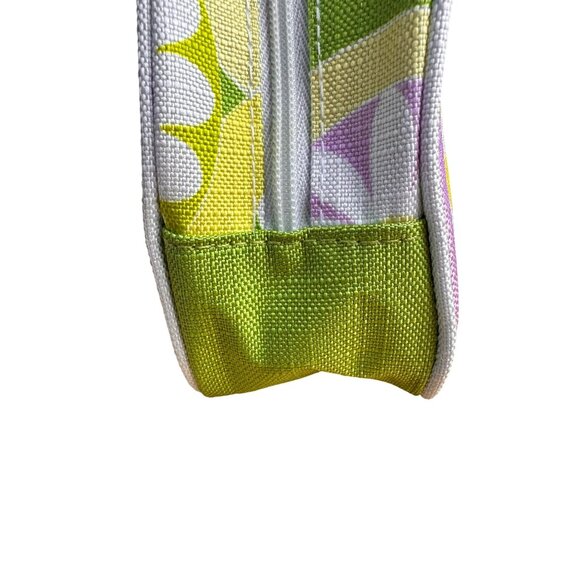 Clinique Floral Cosmetic Bag With Green & Purple Retro Print - Picture 8 of 16